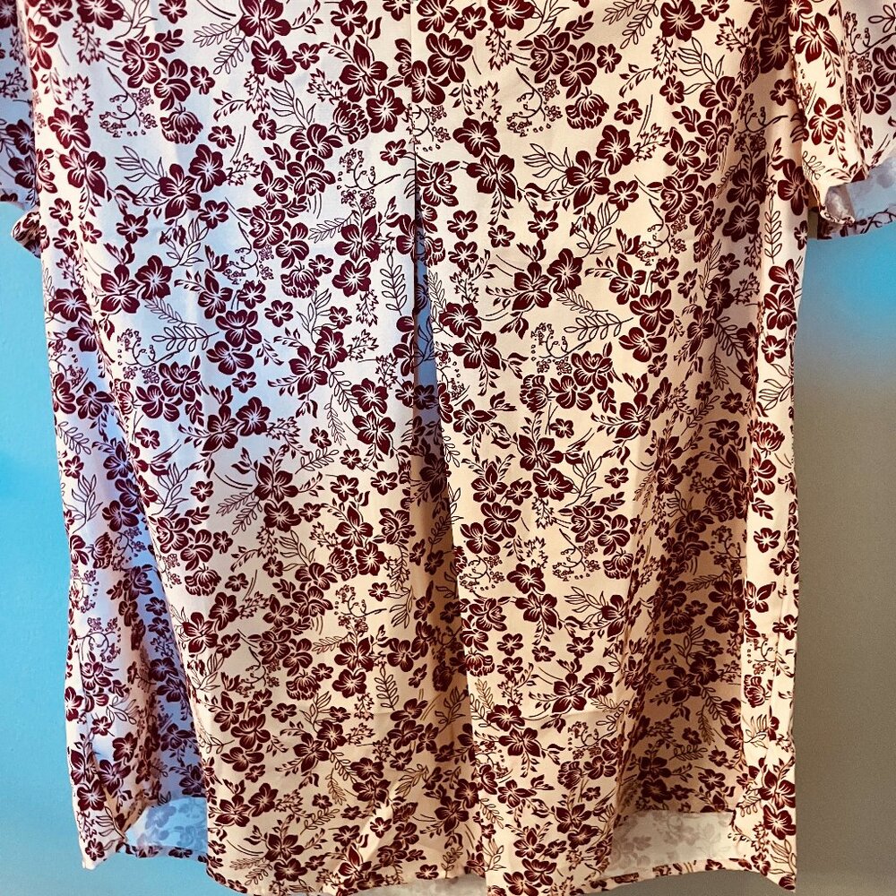 Nayuegkw Womens Short Sleeve Flowered V-neck Blouse Medium - Picture 4 of 5